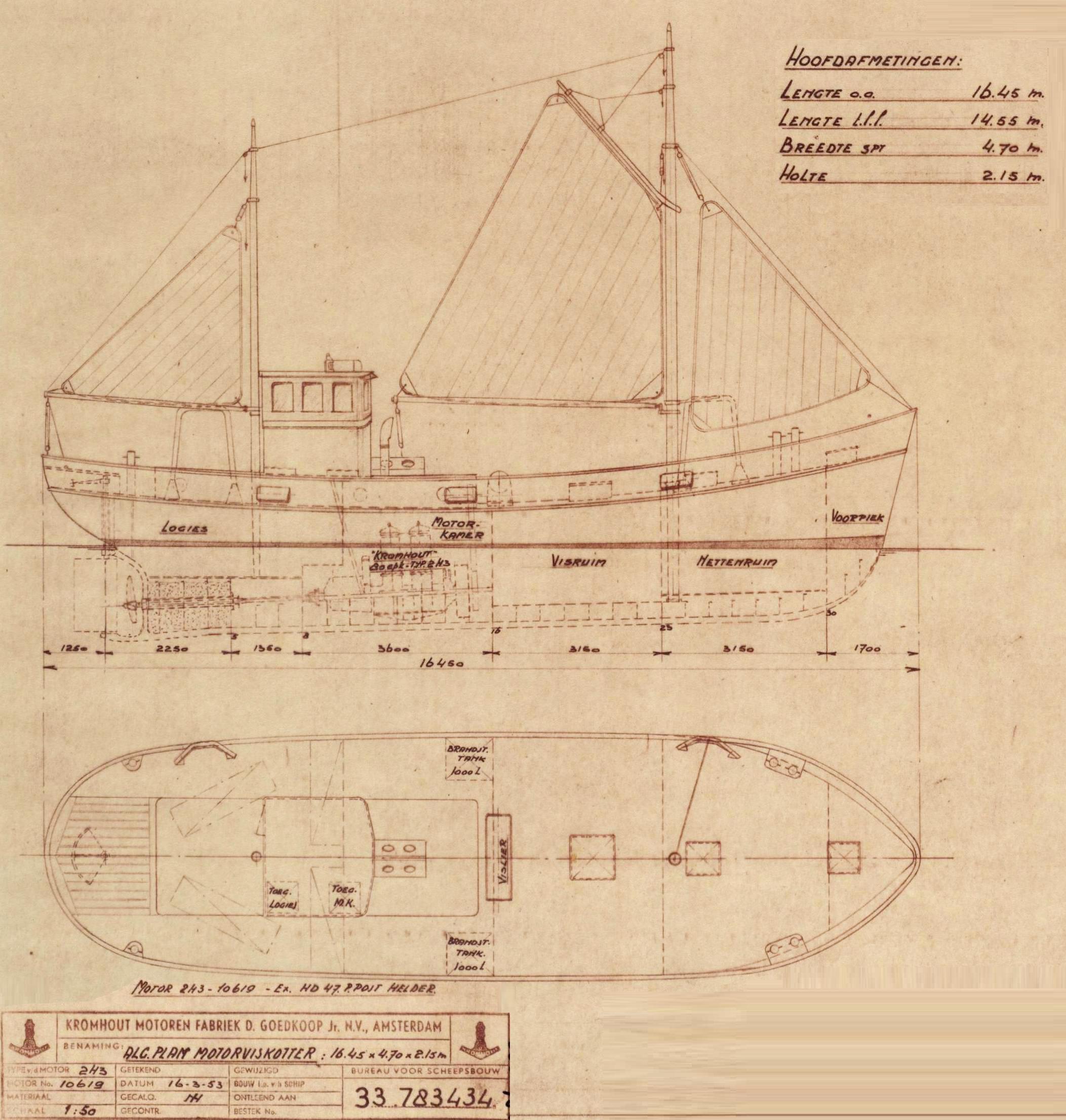 Drie scheepsbouwtekeningen van een viskotter van 16,45 m l.JPG