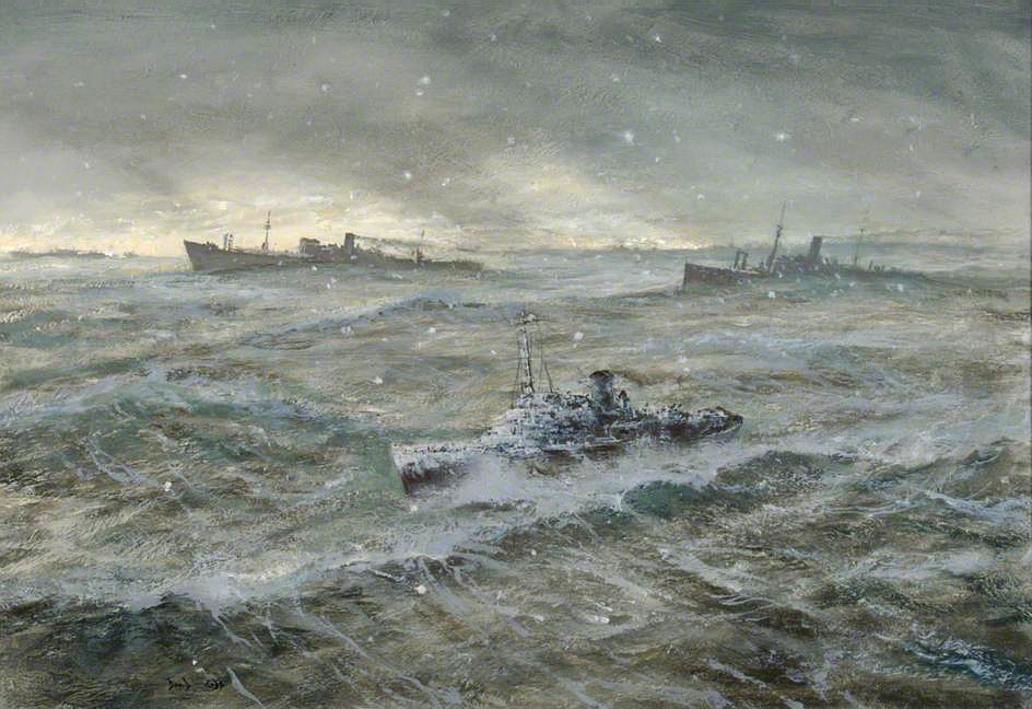 HMS 'Dianthus' and Convoy in Winter Atlantic Gale.jpg