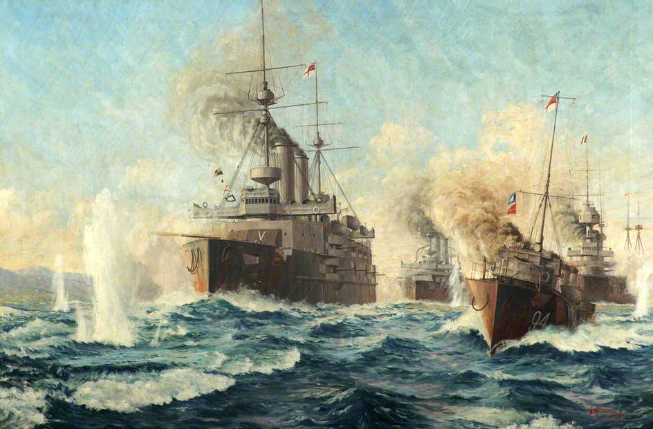 Bombardment of the Turkish Forts at the Entrance to the Dardanelles, 18 February 1915.jpg