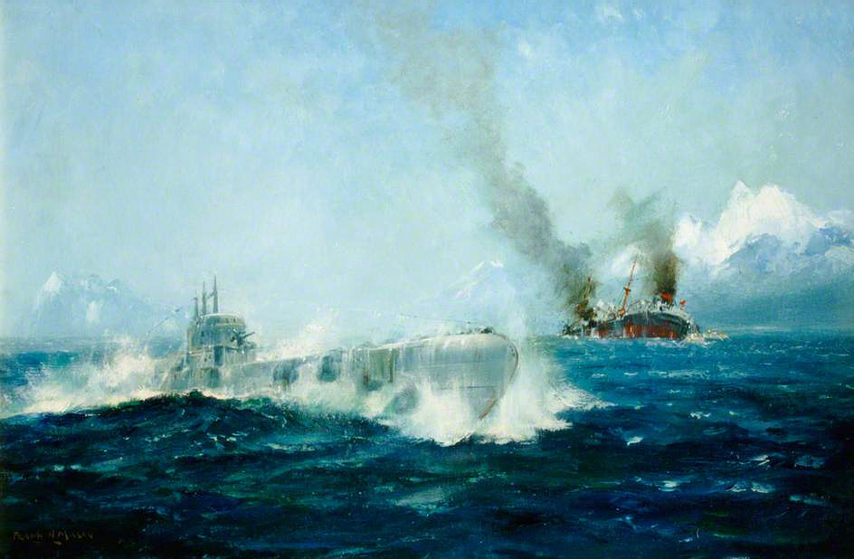 Attack on a German Tanker off the Norwegian Coast. 1940.jpg