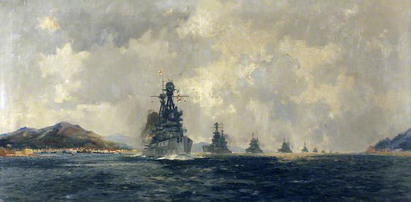 HMS 'Superb' - Flagship of the Commander-in-Chief, Mediterranean, Leading the British Fleet to Constantinople, November 1918. 1918.jpg