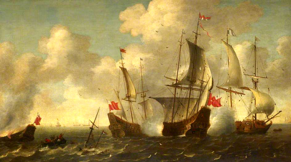 Anglo-Dutch Action, The 'Eendracht' Engaged with Two English Ships.jpg
