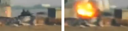 الجبهة الإسلامية السورية -- لواء الحق -- تفجير دبابة بصاروخ كونكورس على جبهة العامرية-0-00-38-118.png